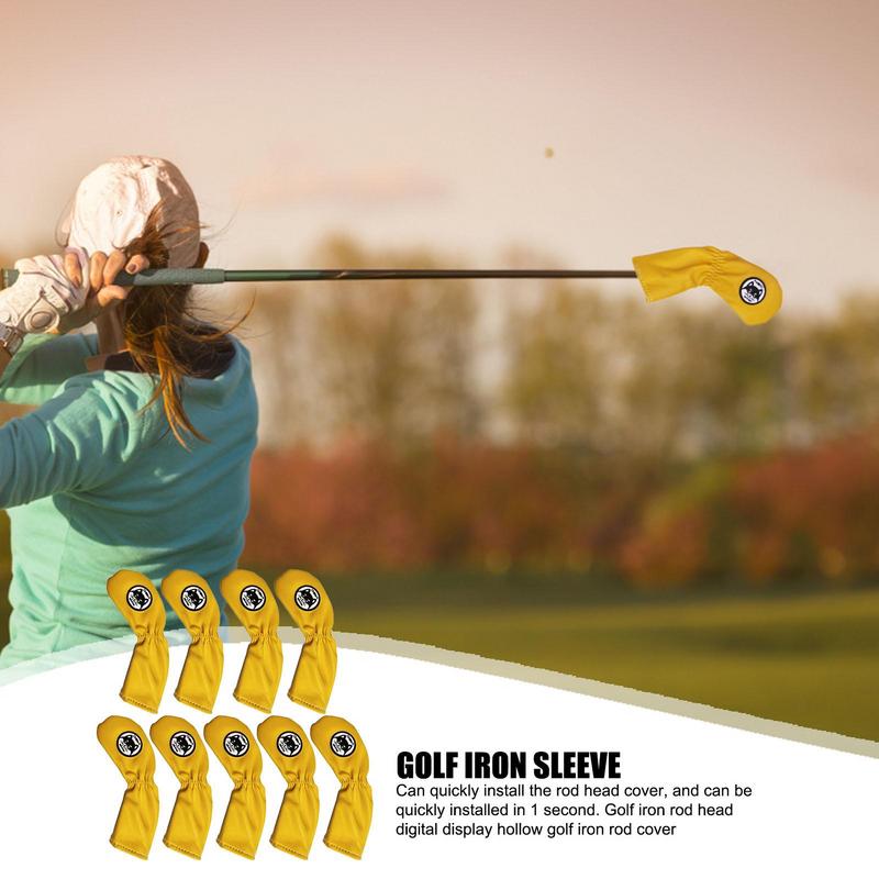 Allsports Equipment - Eisenabdeckungen für Golfschläger, 9-fache Kopfabdeckungen, Set,