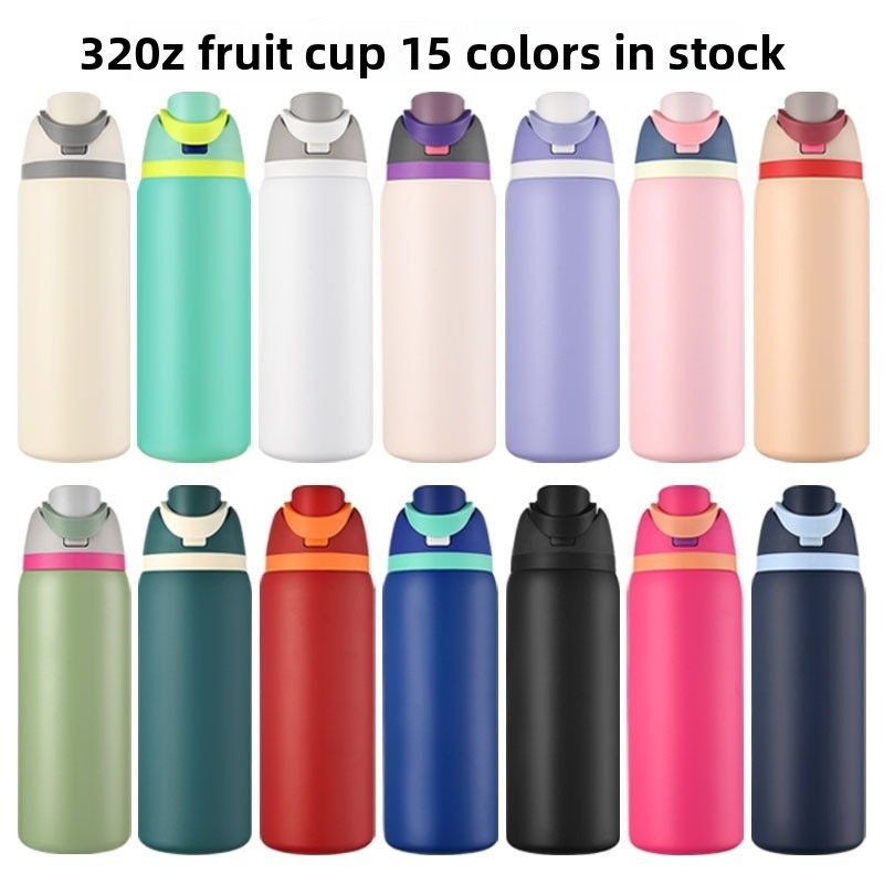 Sports Water Bottle Insulated - 32oz Dual-Drink Sportflasche, Edelstahl Isolierbecher, Thermoskanne