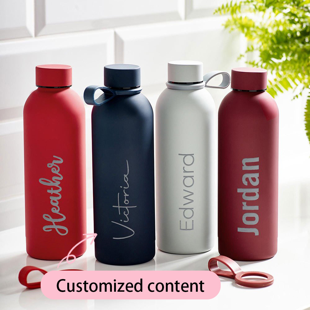 Sports Water Bottle Insulated - Personalisierte Gravierte Edelstahl-Wasserflasche mit Namen, Isolierte
