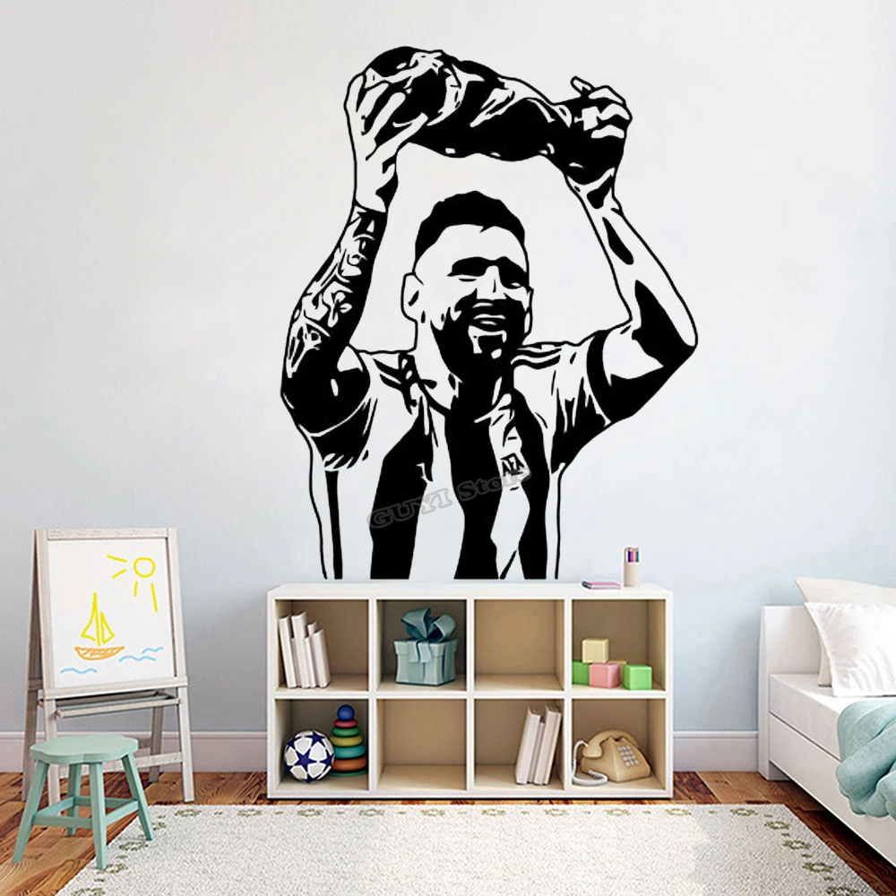 Sports Equipment Poster - Messi Wandaufkleber Vinyl Aufkleber Fußball Fußball