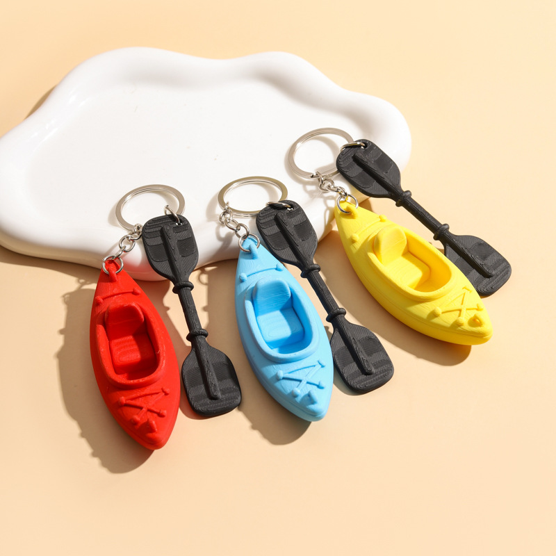 Allsports Equipment - Kreativer Kajak-Schlüsselanhänger, Autoanhänger, stressabbauendes Spielzeug, 3D-Kajak