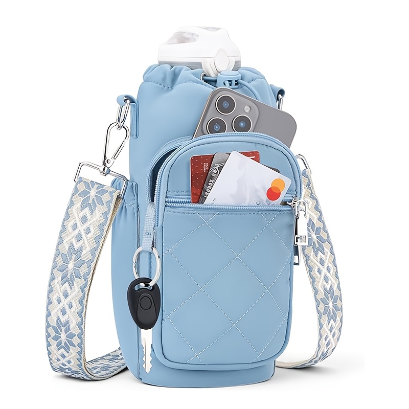 Sports Water Bottle Insulated - Isolierte Wasserflaschentasche zum Umhängen, verstellbarer Riemen,