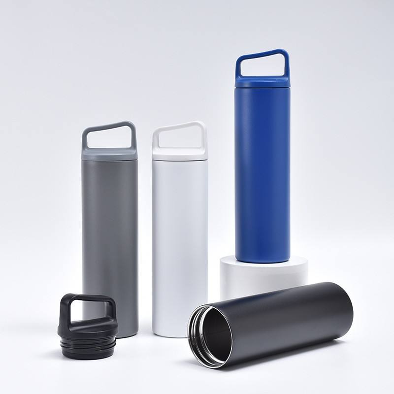 Sports Water Bottle Insulated - 20oz Isolierte Wasserflasche mit Schräghandgriff, Edelstahl-Thermosflasche,