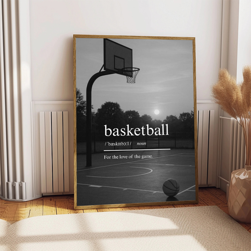 Schwarz-Weißes Basketball-Star – Sports Equipment Poster Bewertung und Preis
