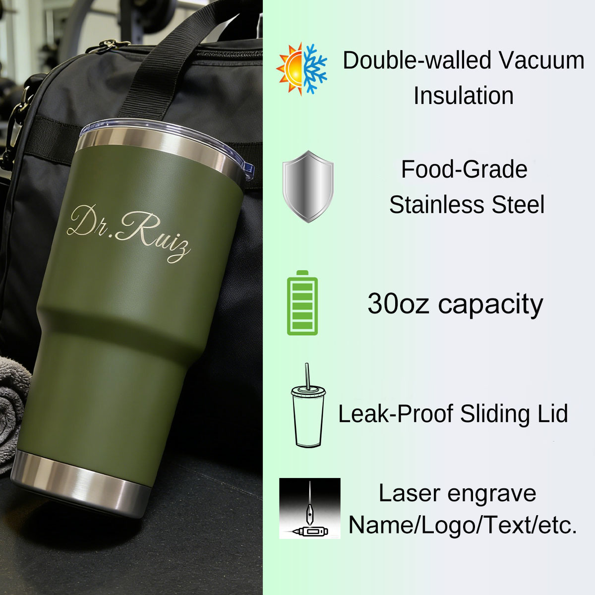 Personalisierter 30 oz Vakuumi – Sports Water Bottle Insulated Bewertung und Preis